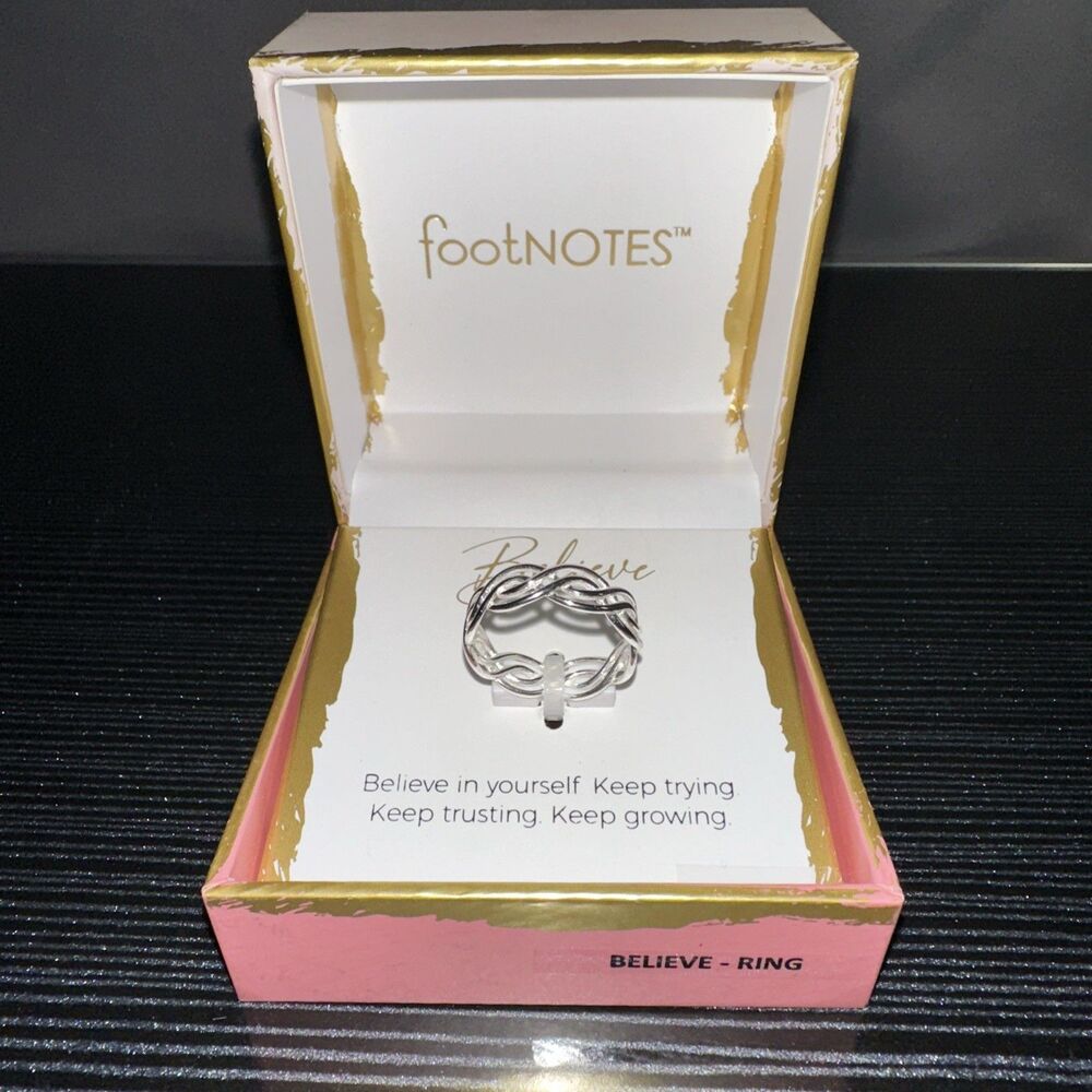 Footnotes Sterling Silver Ring Size 9 Believe New in Box NIB